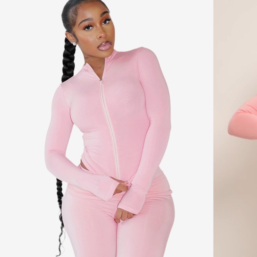 Waydamin Athleisure Zip Up (PINK)